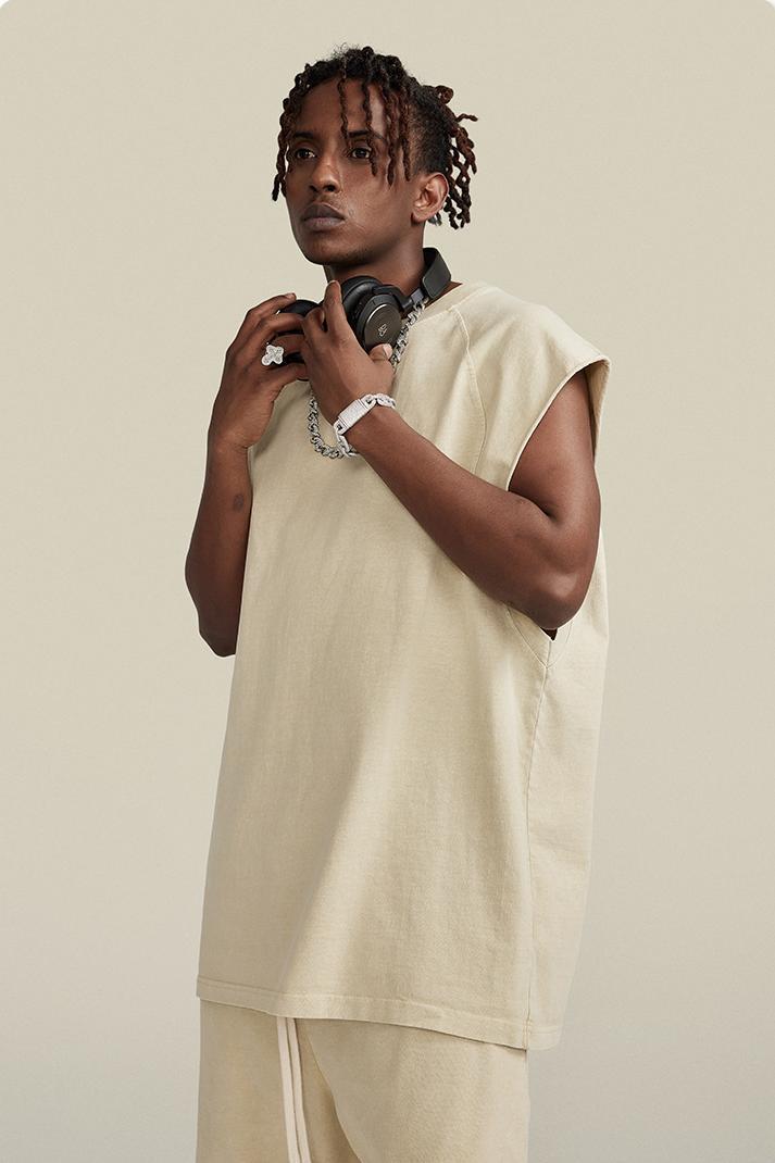 Washed Sleeveless Muscle Tee