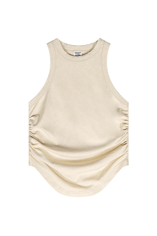 235GSM Ruched Coolness Material Washed Vest