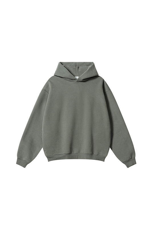 345GSM Solid Color Zipper Pockets Hoodie