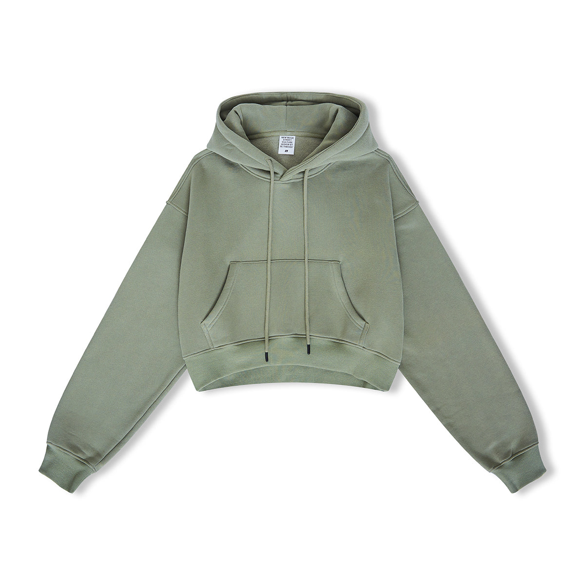Basic Fleece Crop Hoodie
