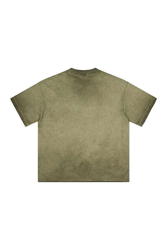 250GSM Distressed Gradient Washed Tee