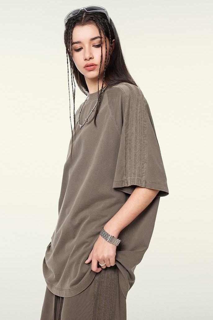 250GSM Pigment Dyed Side Stripe Tee