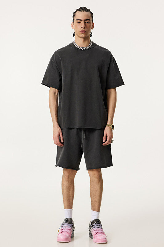 275GSM Distressed Pigment Dyed Tee