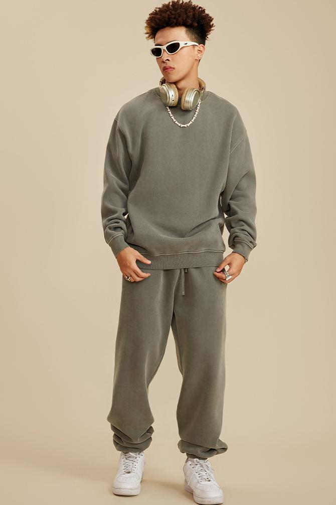 355G Washed Fleece Crew