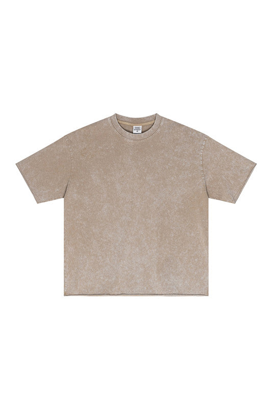285GSM Distressed Fried Snowflakes Washed Tee