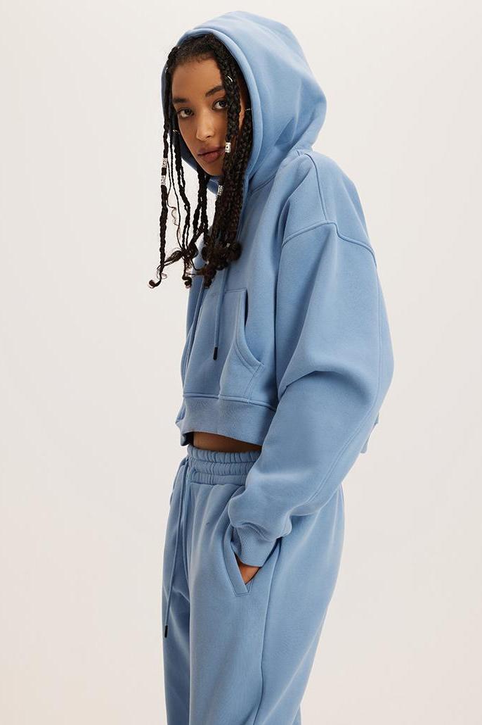 Basic Fleece Crop Hoodie