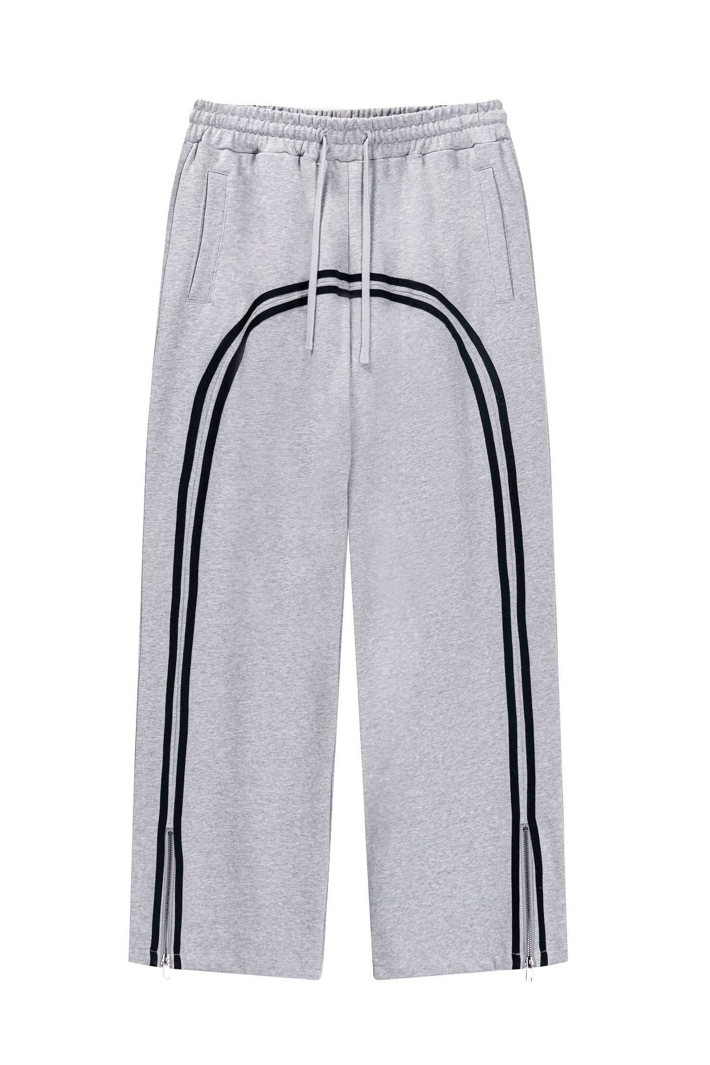 380GSM Washed Stripe Zip Up Sweatpant