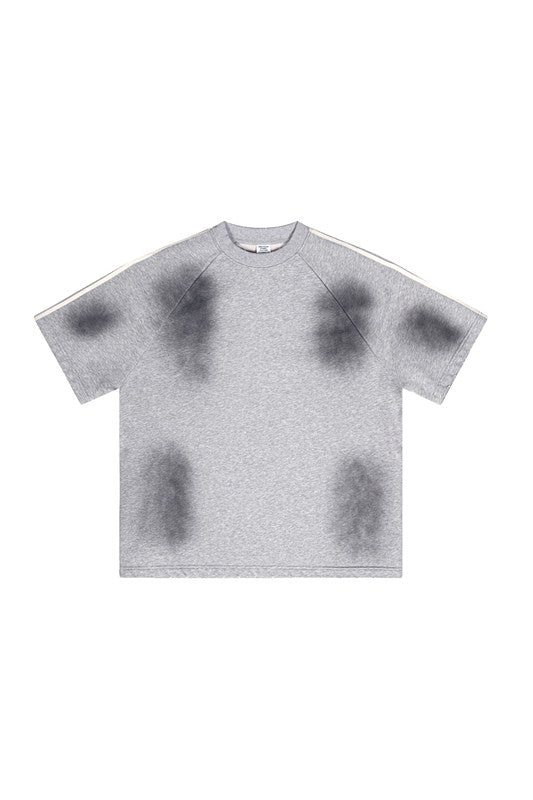 300GSM Dirty Effect Stripe Side Tee