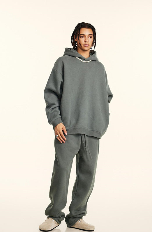 345GSM Solid Color Zipper Pockets Hoodie