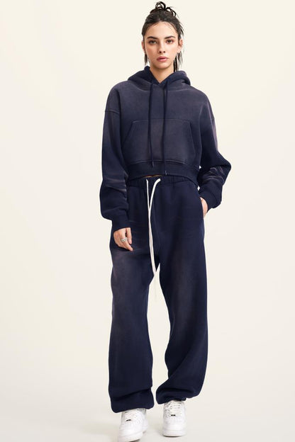 Washed Gradient Fleece Hoodie