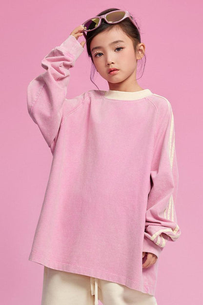 Kids Washed Stripe Crew