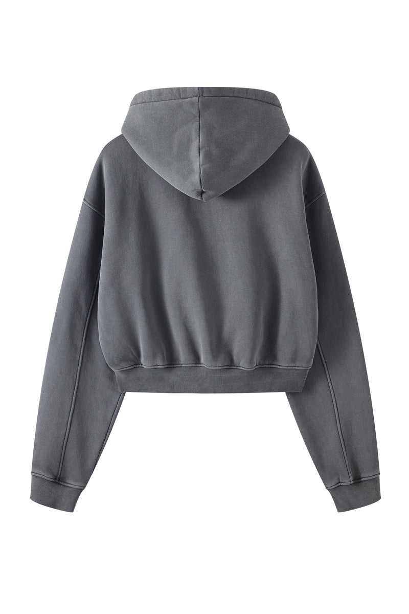 Washed Fleece Zipper Jacket