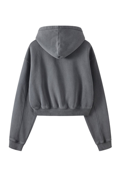 Washed Fleece Zipper Jacket