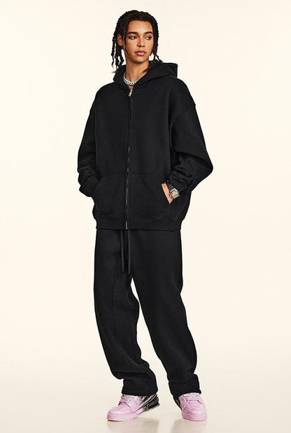 345GSM Fleece Solid Color Zipper Jacket