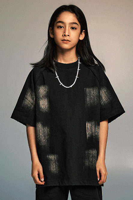 Kids 305GSM Brush Dyed Distressed Tee