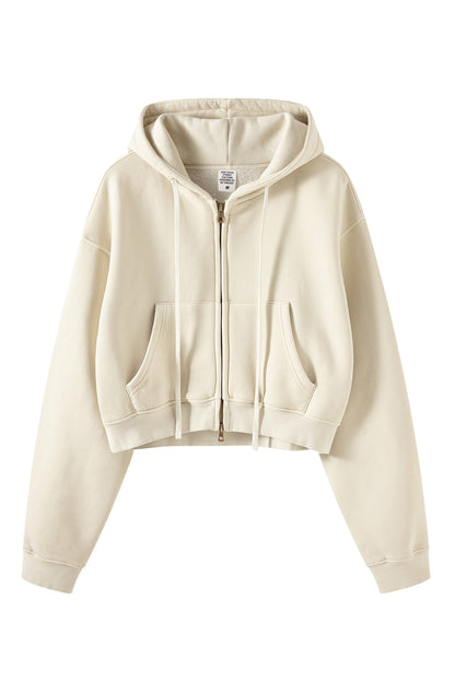 Washed Fleece Zipper Jacket