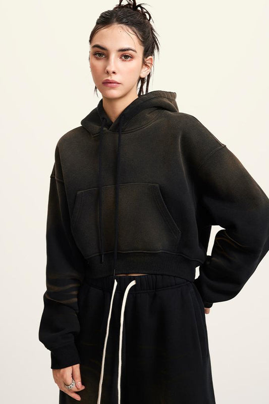 Washed Gradient Fleece Hoodie