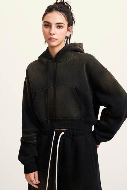 Washed Gradient Fleece Hoodie