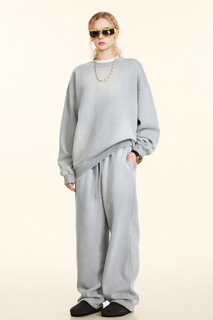 332GSM Spray Washed Fleece Crew