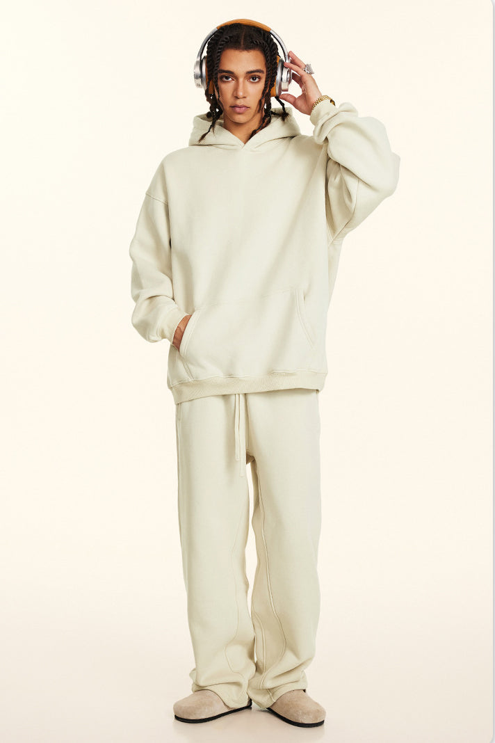 345GSM Fleece Solid Oversized Hoodie