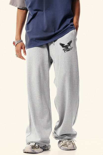 380GSM?Stripe Side Screen Printed Sweatpants