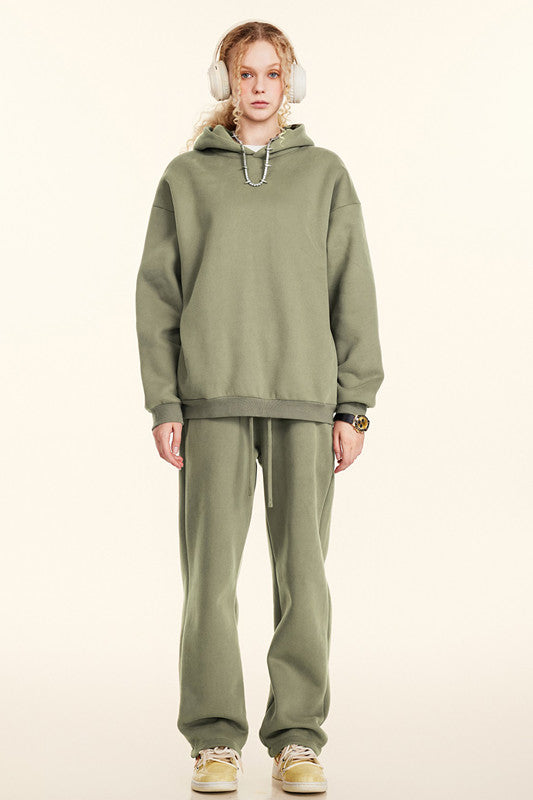 345GSM Relaxed Solid Color Fleece Sweatpants
