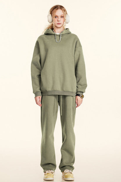 345GSM Relaxed Solid Color Fleece Sweatpants