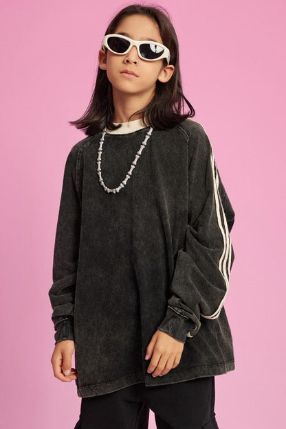 Kids Washed Stripe Crew