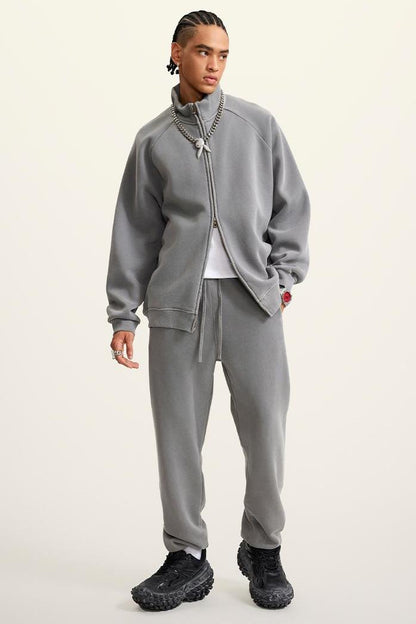 Washed Fleece Zipper Jacket