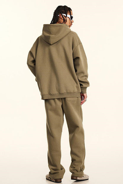 345GSM Fleece Solid Color Zipper Jacket