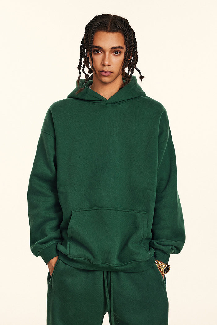 345GSM Fleece Solid Oversized Hoodie