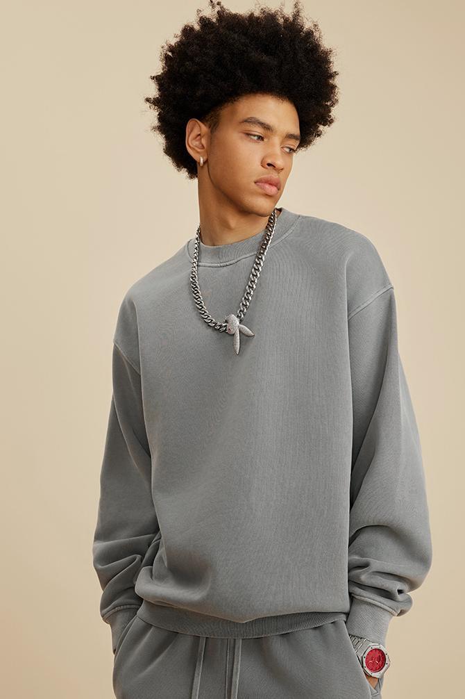 355G Washed Fleece Crew