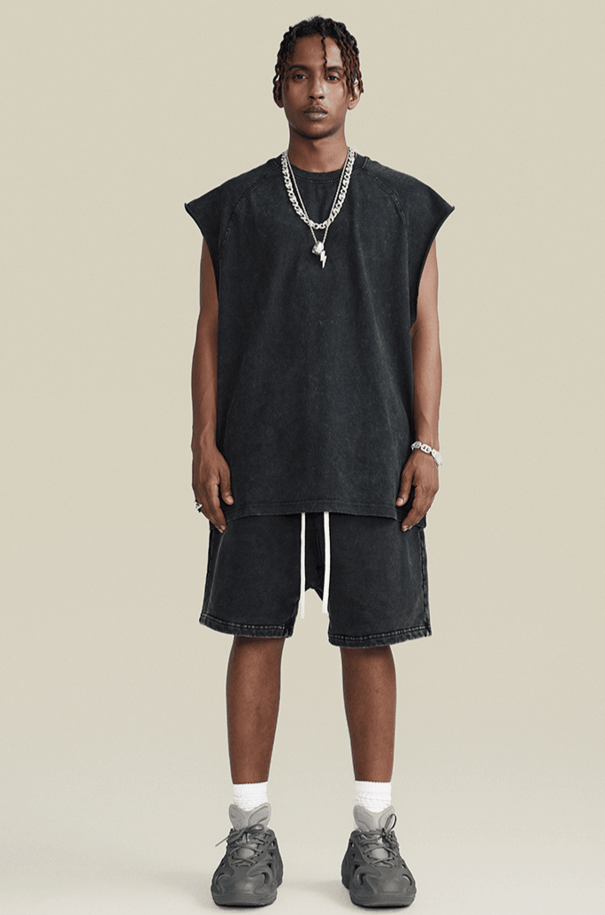 Washed Sleeveless Muscle Tee