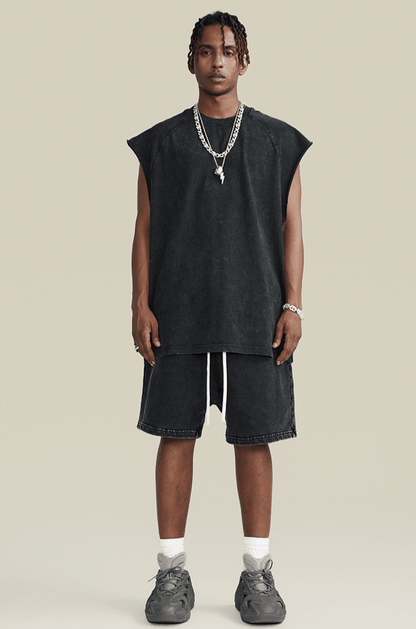 Washed Sleeveless Muscle Tee