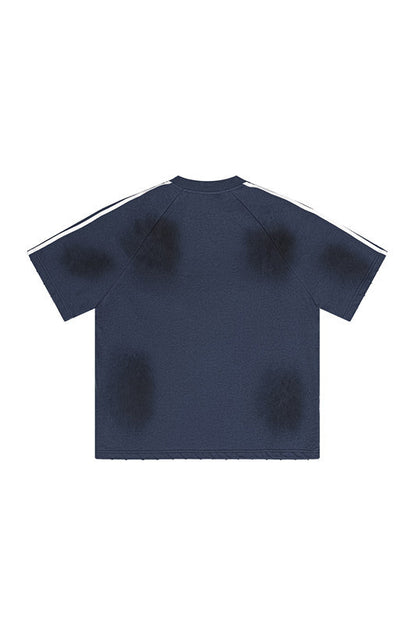 300GSM Dirty Effect Stripe Side Tee
