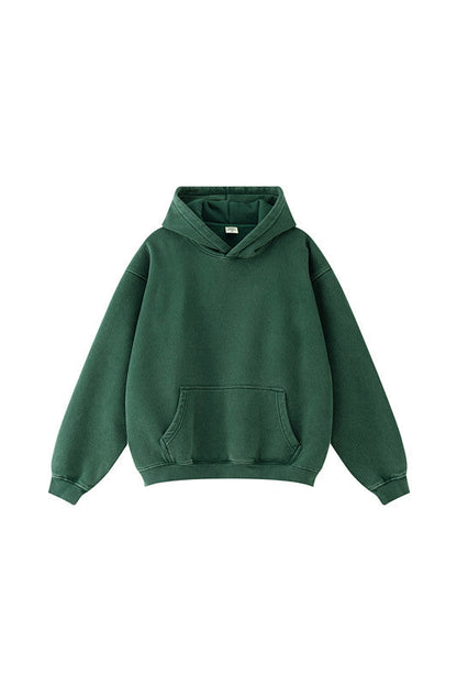 332GSM Pigment Dyed Washed Fleece Hoodie