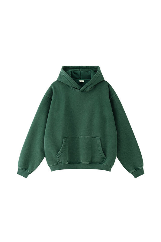 332GSM Pigment Dyed Washed Fleece Hoodie