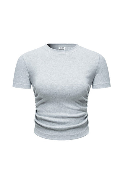 220GSM Ruched Crop Tee