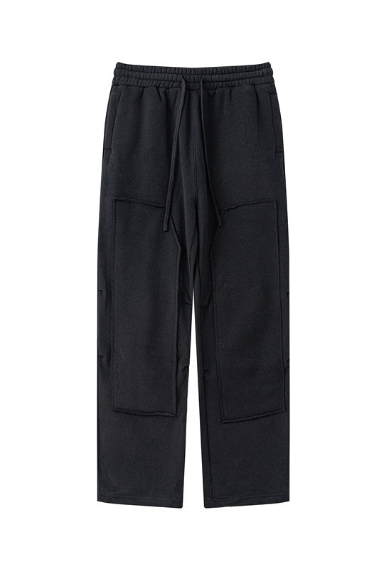 332GSM Patchwork Wash Out Fleece Sweatpants