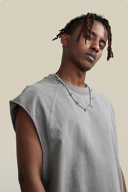 Washed Sleeveless Muscle Tee