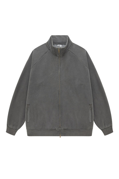 Washed Fleece Zipper Jacket