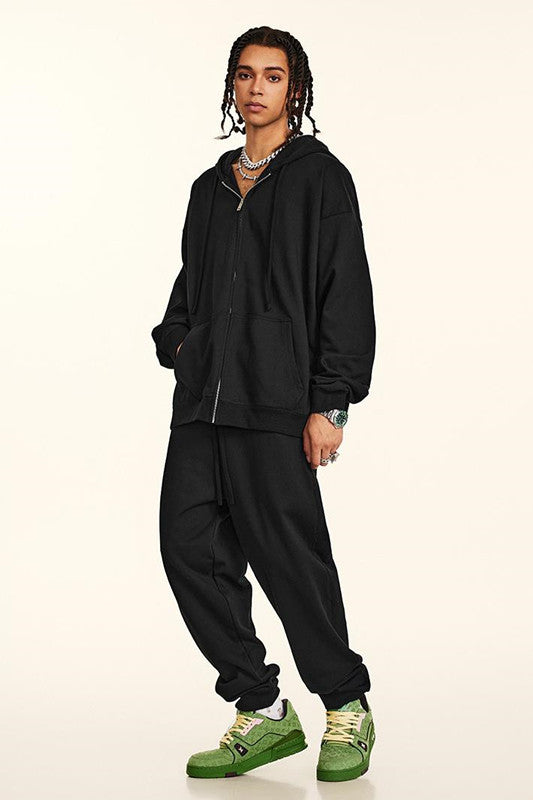 440GSM High Weight Solid Color Zipper Hoodie