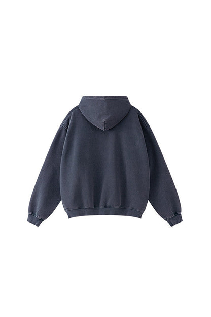 332GSM Pigment Dyed Washed Fleece Hoodie