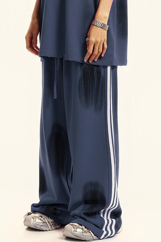 380GSM Brush Dyed Stripe Side Sweatpants