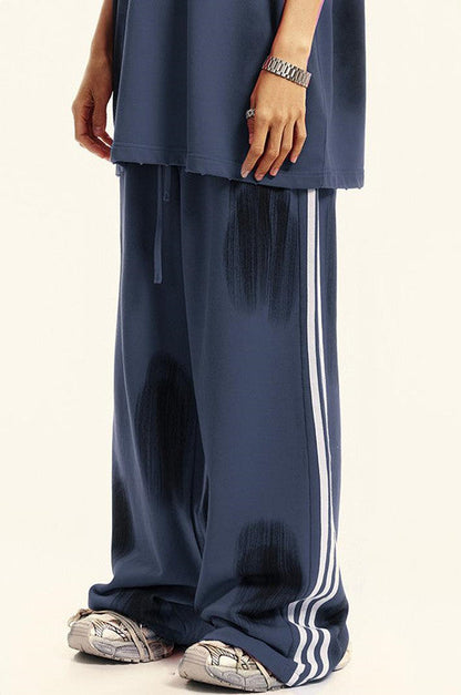 380GSM Brush Dyed Stripe Side Sweatpants