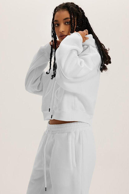 Basic Fleece Crop Hoodie