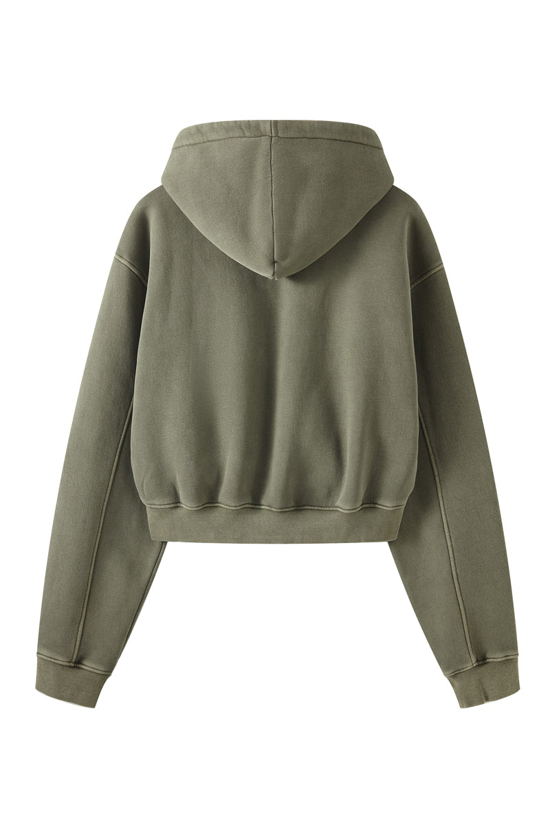 Washed Fleece Zipper Jacket