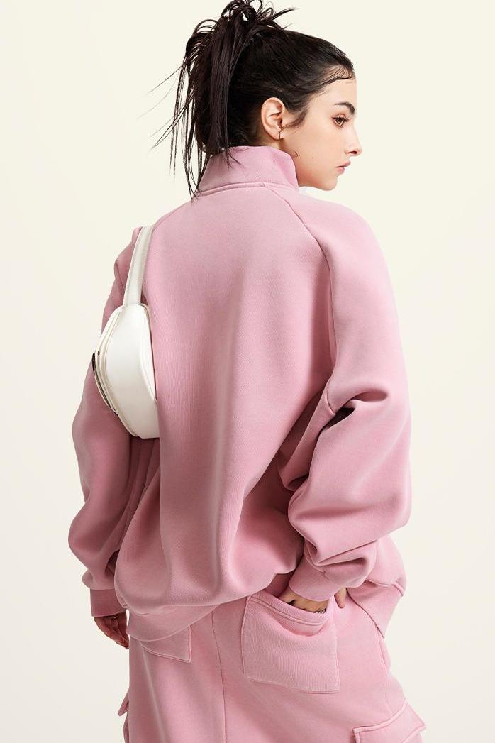 Washed Fleece Zipper Jacket