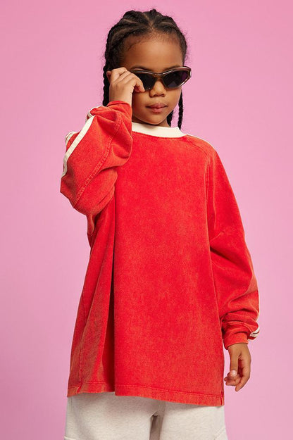 Kids Washed Stripe Crew