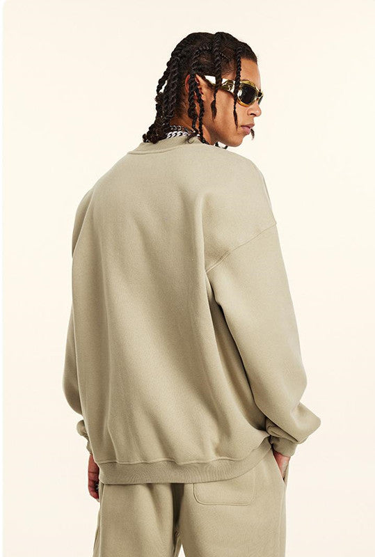 345GSM Fleece Solid Color Crew